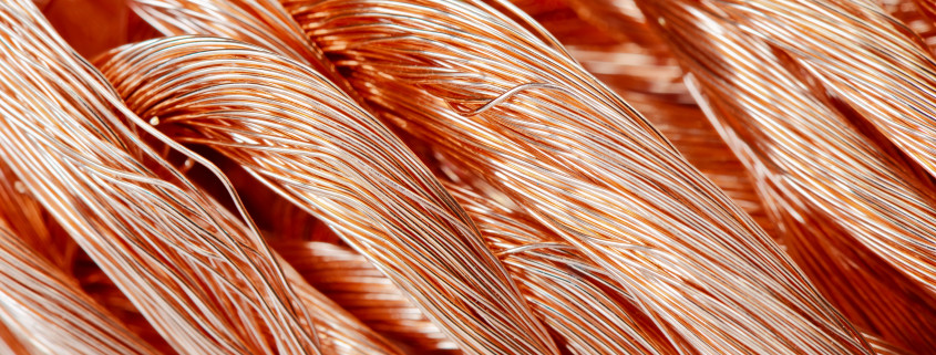Big pile of copper wire close-up