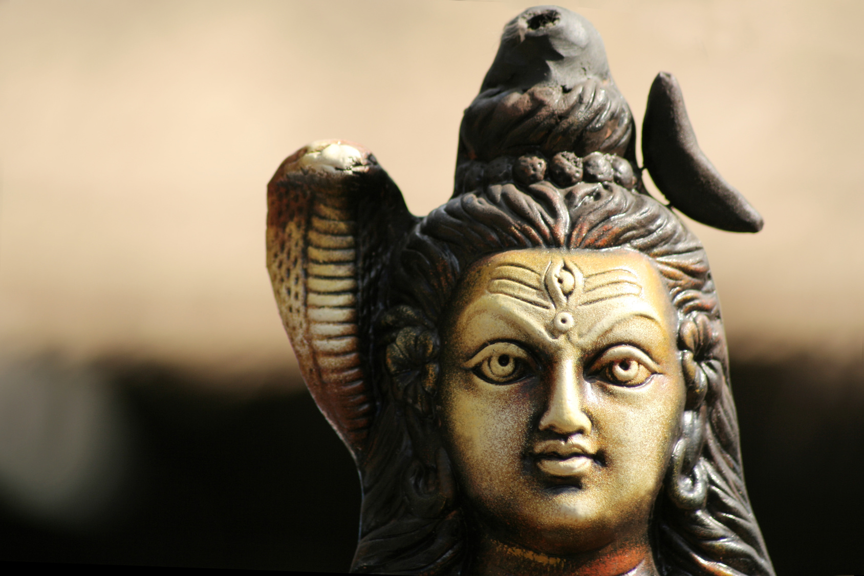 Closeup of Indian God Lord Shiva Idol