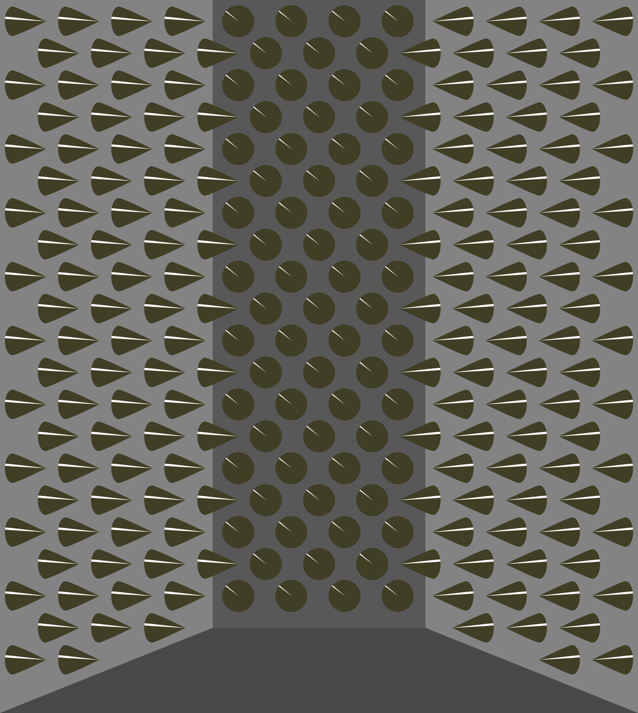 Gray walls with conical sharp spikes
