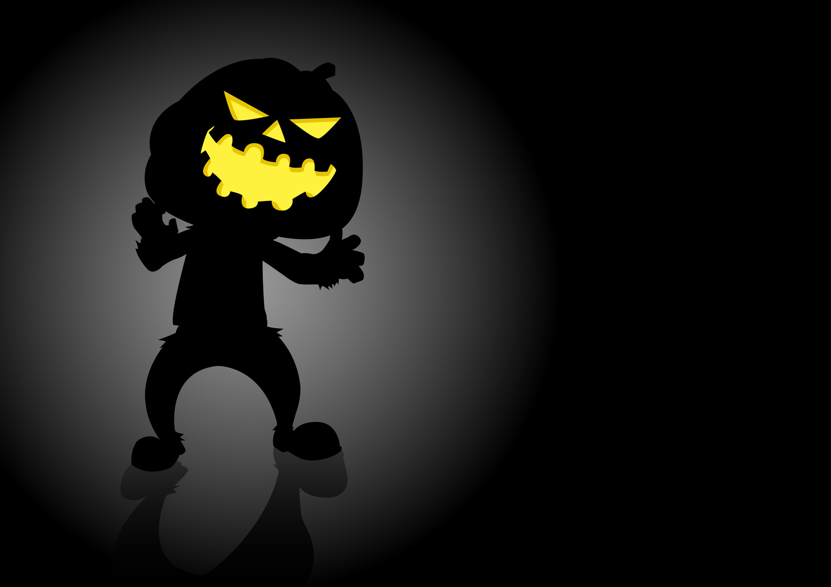 Halloween pumpkin or Jack O'Lantern on dark background