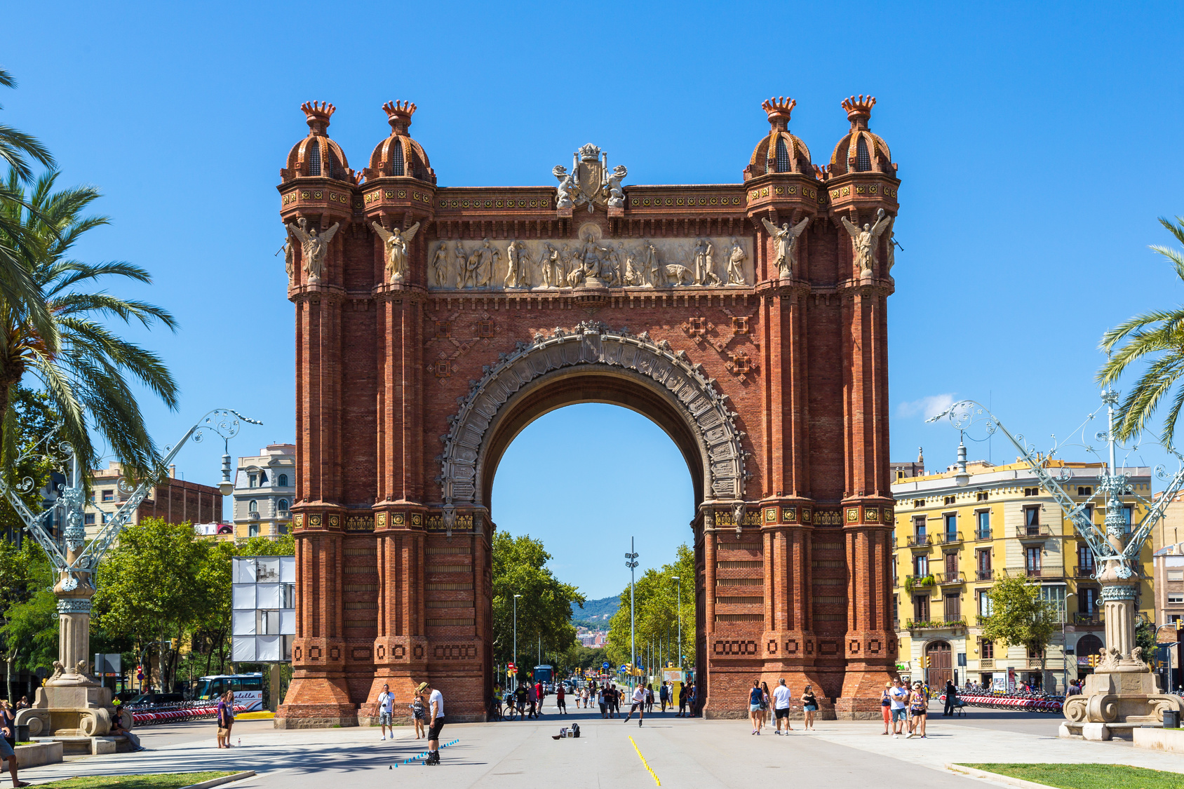 BARCELONA, SPAIN - JUNE 11: Triumph Arch of Barcelona in a summer day in Barcelona, Spain