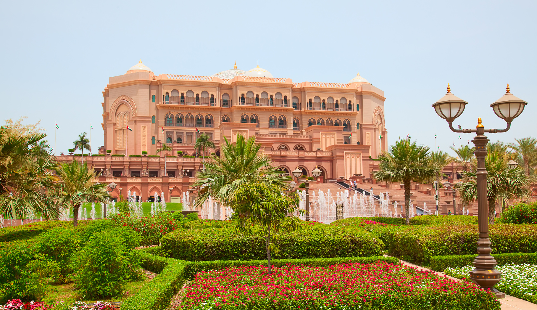 ABU DHABI, UAE - APRIL 27: Emirates Palace hotel facade on April 27, 2014, UAE. Seven stars Emirates Palace is the second most expensive hotel ever built for about 6 billion USD.
